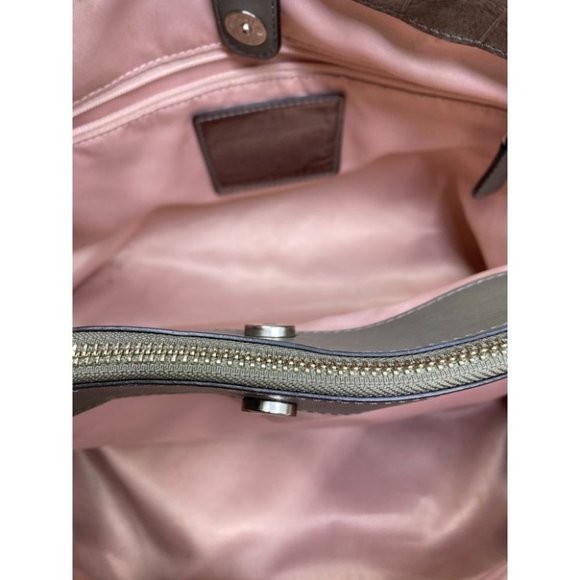 COACH Animal Embossed Leather Gray Shoulder Bag - Picture 12 of 16